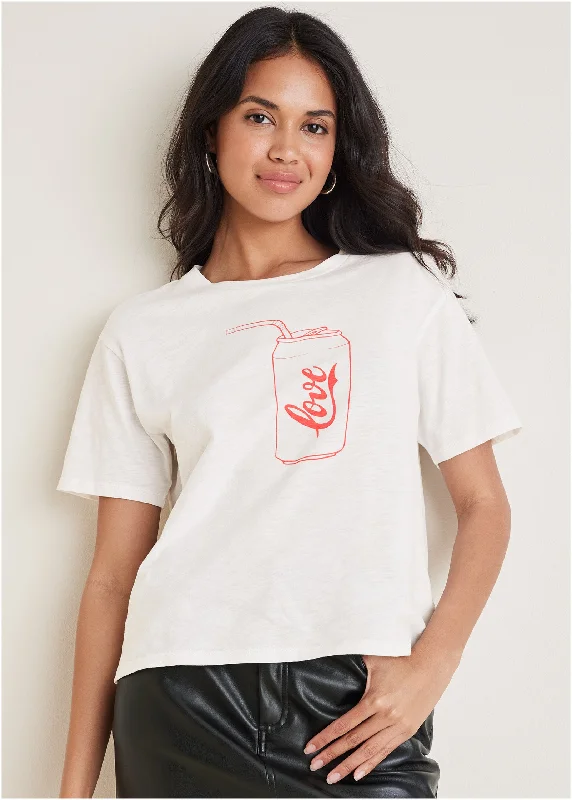 Women's Formal Clothes Can Of Love Graphic Tee - Off White