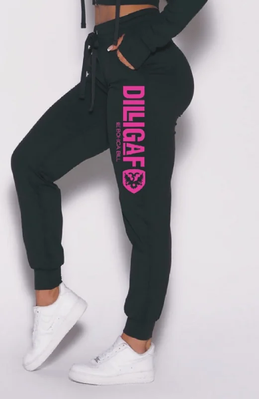 Stylish Women's Clothing Black w/ Neon Alpha Joggers