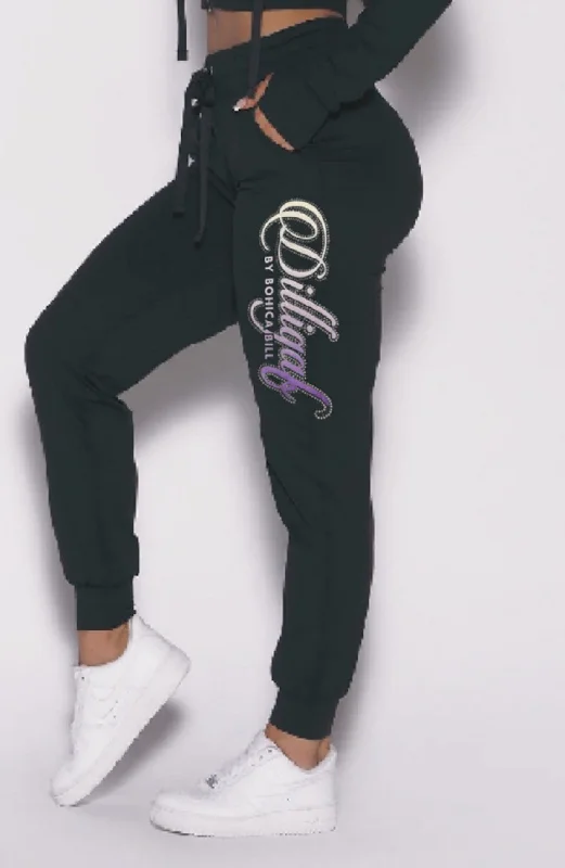 Women's Vintage-Inspired Clothing Classic Purple Jeweled Joggers