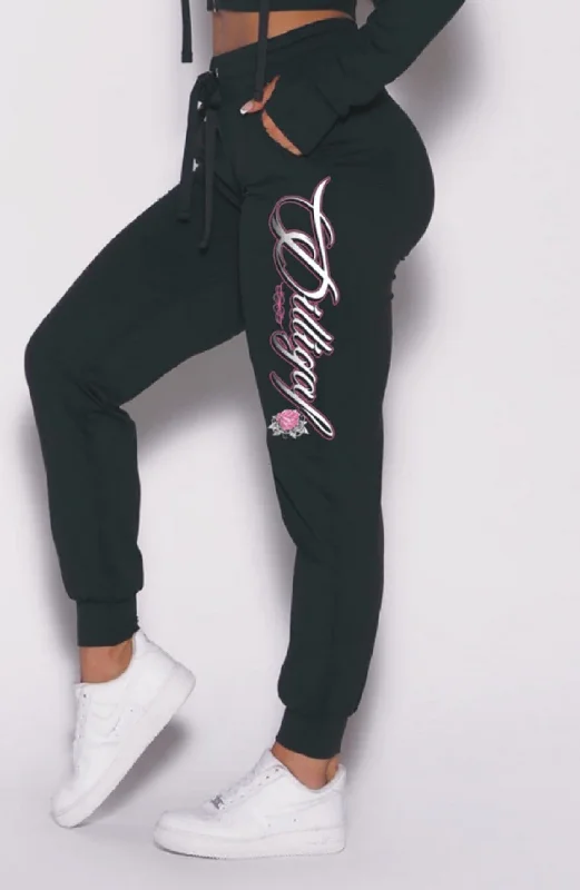 Charming Women's Clothes For Special Events Pink Rose Joggers