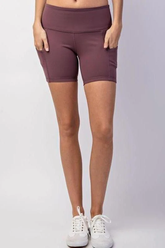 Women's Clothing For Everyday Wear Plum Waistband Yoga pant with side pocket