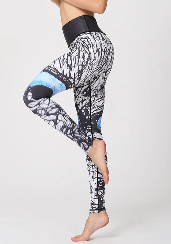 Women's Chic Outerwear Outfit Printed High Waist Yoga Pants