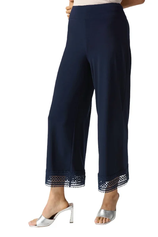 Charming Women's Garments Ankle-Length Wide Leg Pant In Midnight Blue