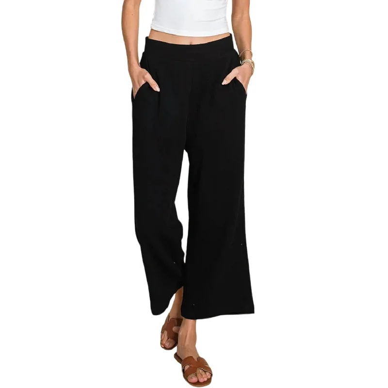 Affordable Women's Clothing Bethany Gauze Capri Pants In Black