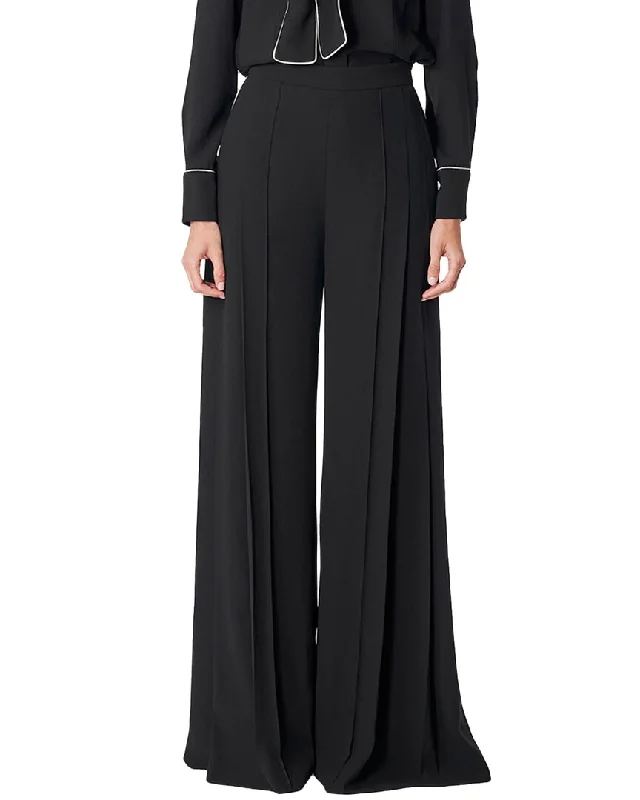 Women's Functional Apparel For Outdoor Activities Carolina Herrera Pleated High Waist Wide Pant