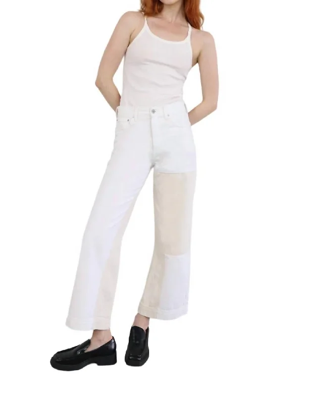 Women's Athletic Apparel Devon Crop Rework Jean In White Light