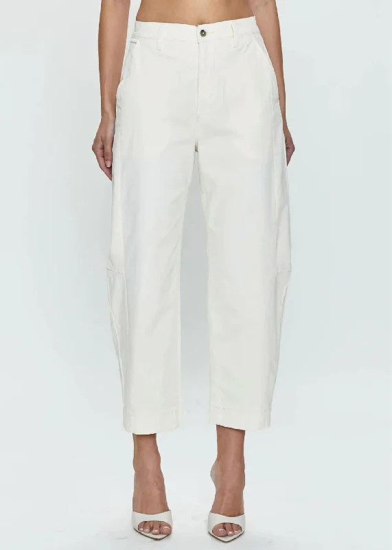 Women's Formal Event Clothing Eli Arched Trouser In Eggshell