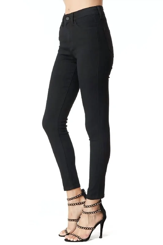 Women's Vintage Clothes High Rise Skinny Jeans In Black