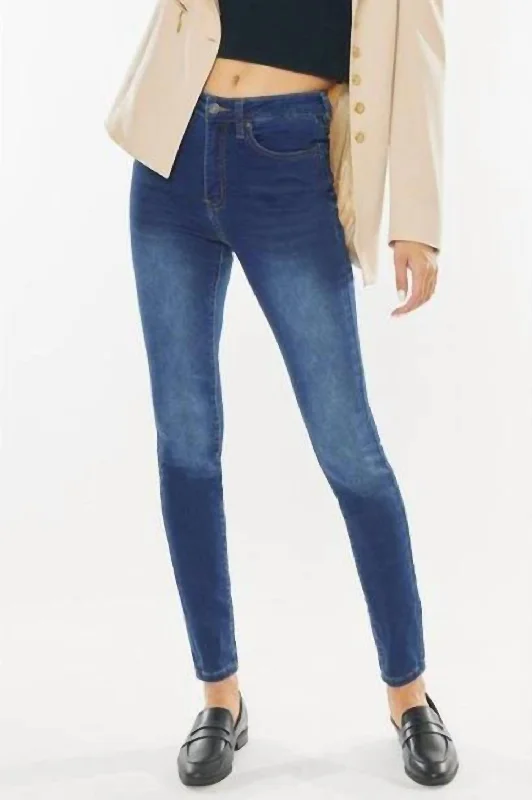 Charming Women's Holiday Apparel High Rise Skinny Jeans In Blue