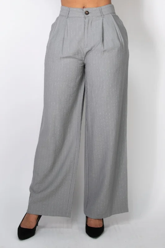 Women's Tailored Outfit High-rise Stripe Wide Leg Pants