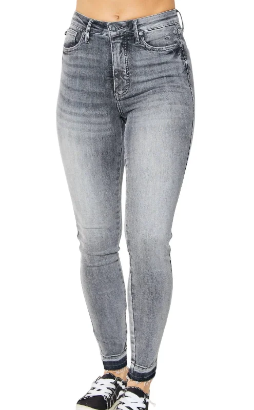 Women's Trendy Garments High Waist Tummy Control Release Jeans In Grey