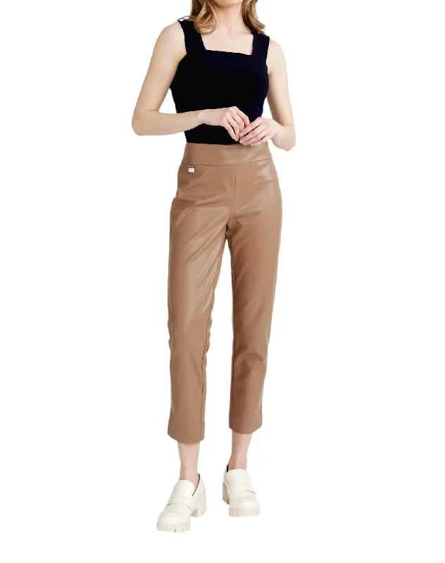 Women's Comfy Attire For Lounging High-Waisted Cropped Pant In Tigers Eye