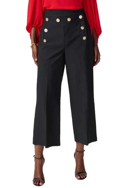 Women's Comfortable Apparel High Waisted Formal Trouser In Black