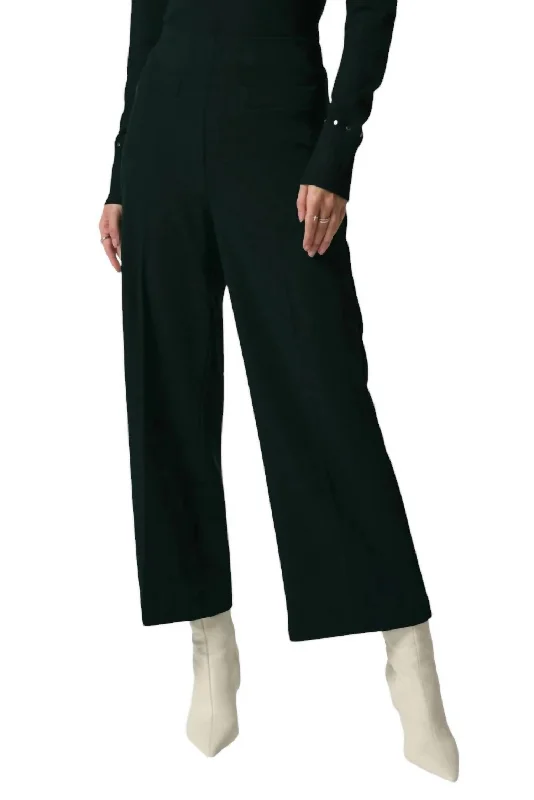 Comfortable Garments For Women High-Waisted Pleated Trouser In Black