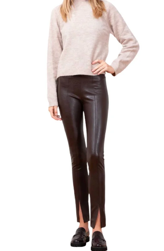 Charming Everyday Clothing For Women Max Fine Pleather Pants In Brown