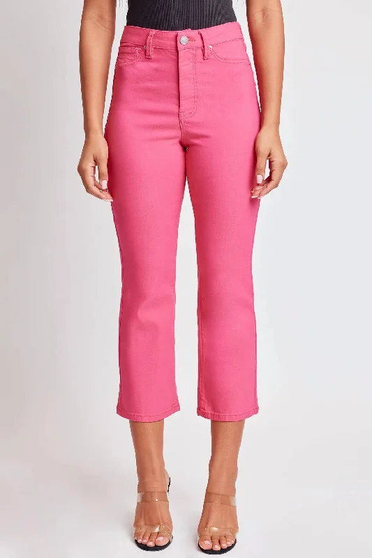 Women's Clothes And Apparel Sets Missy High-Rise Hyperstretch Wide Leg Jeans In Fiery Coral Pink