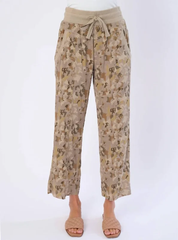 Casual Chic Women's Clothes Natia Pants In Abstract Camo  Floral Print