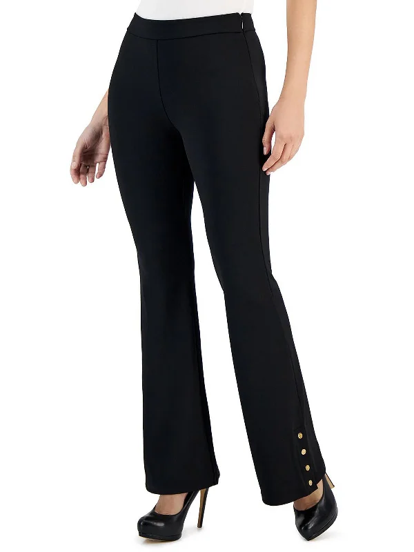 Women's Clothing For Outdoor Activities Petites Womens Embellished Split Hem Flared Pants