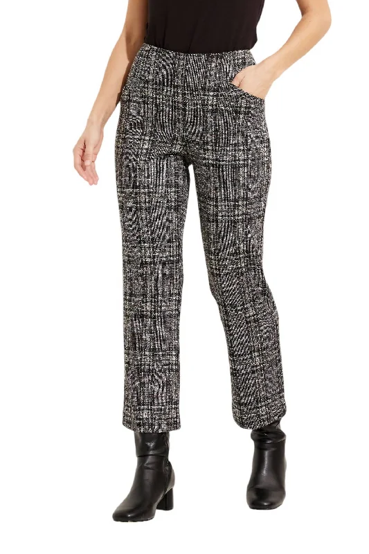 Comfortable Women's Apparel Plaid High-Waisted Pant In Black/multi