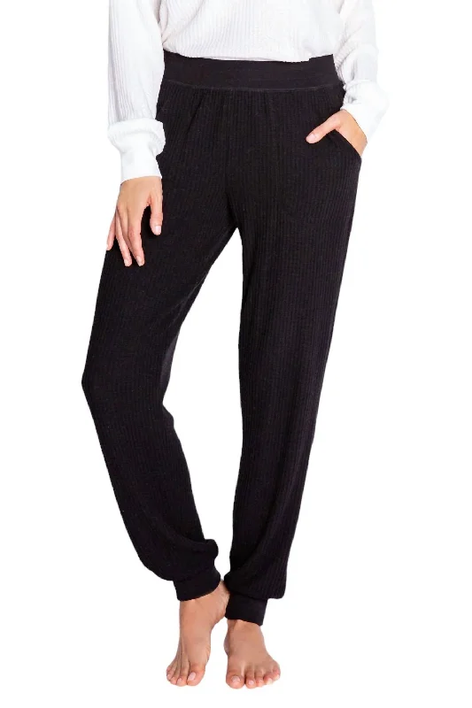 Women's Clothes For Work Events Plush And Thermal Sweatpants In Black