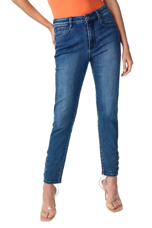 Affordable Women's Attire Slim Ankle-Length Jean In Denim Medium Blue