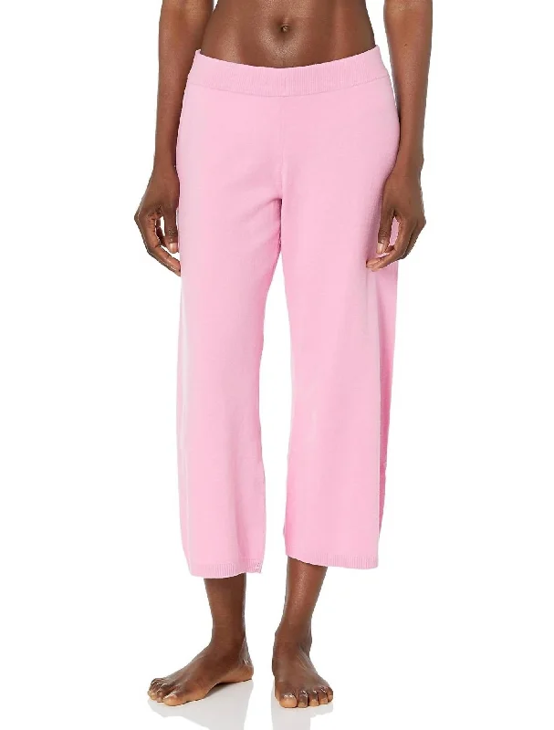 Luxury Women's Clothing Slounge Sleep Cropped Pant In Pink Lilac