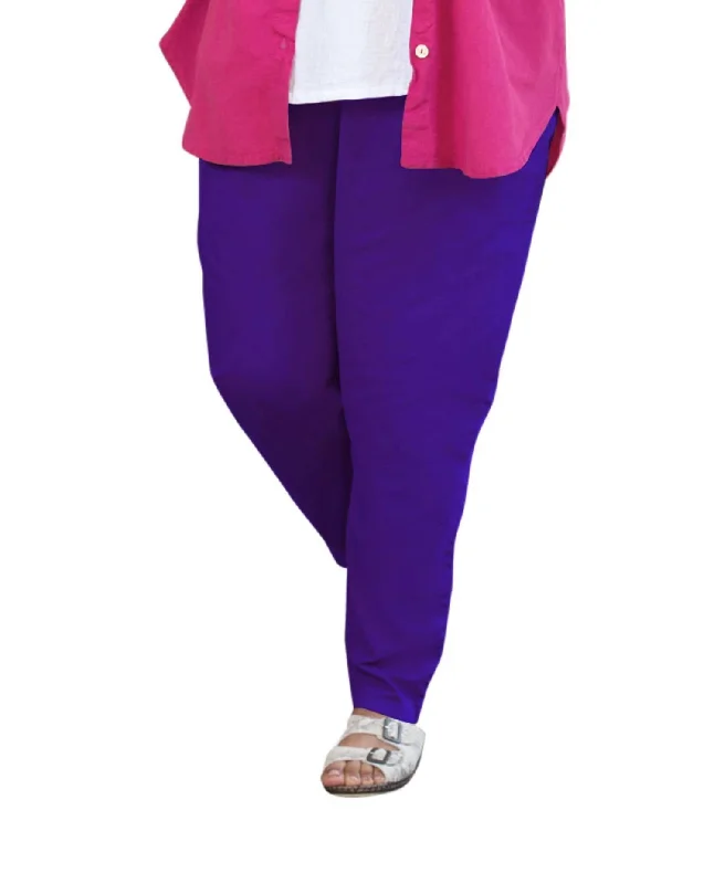 Casual Chic Clothing For Women Tailored Stretch Twill Pants - Plus Size In Acai