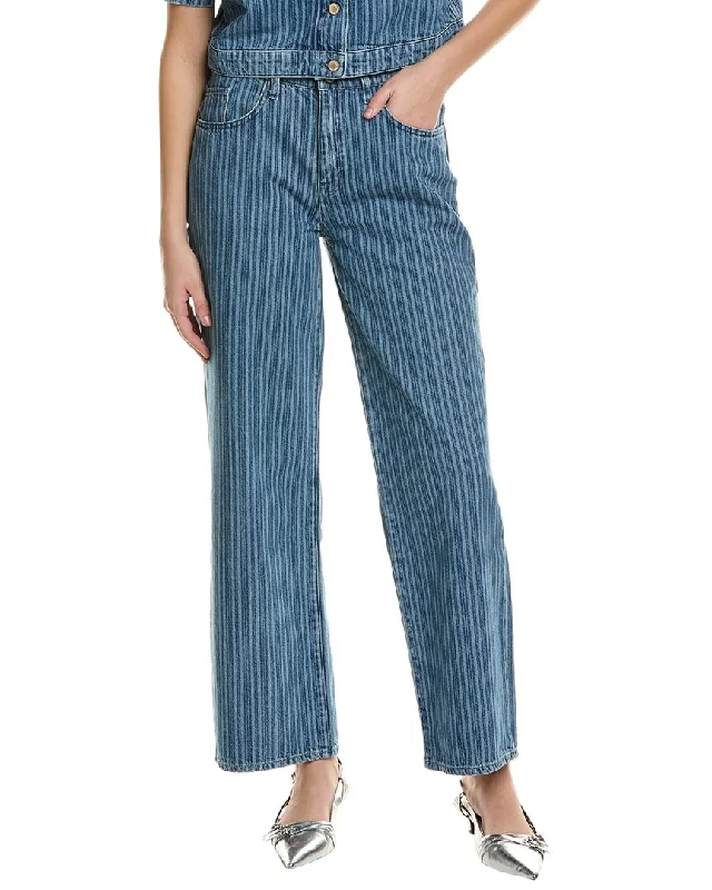 Women's Resort Attire Triarchy Sparrow Striped Medium Indigo Baggy Jean