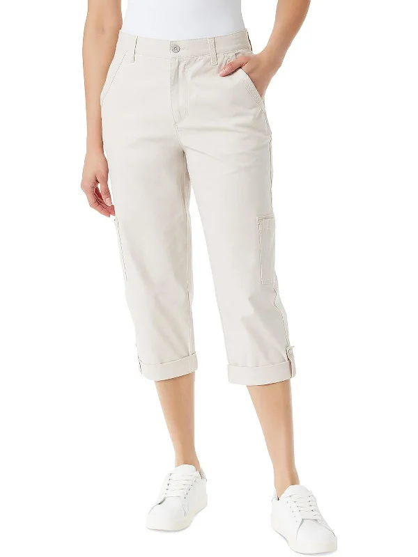 Women's Travel Outfit Set Womens High Rise Cargo Capri Pants