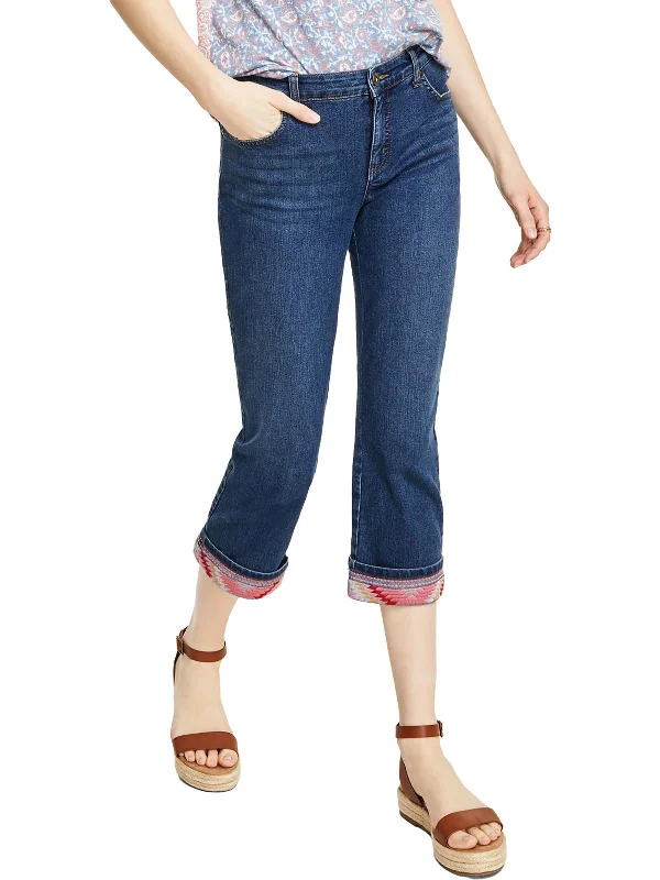 Women's Holiday Clothes Womens Mid Rise Slimming Capri Jeans